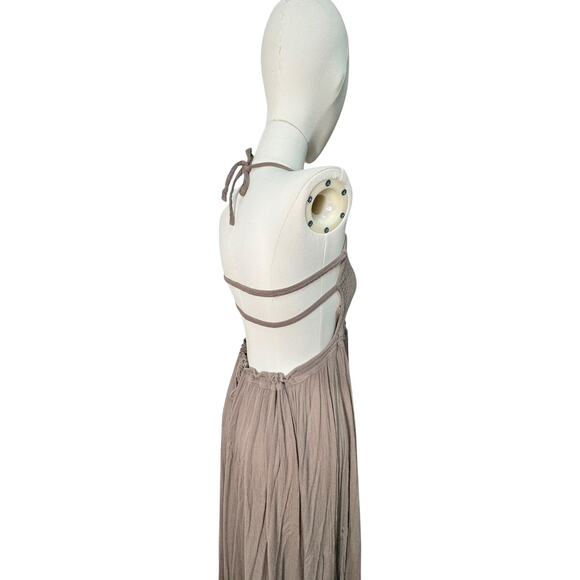 Free People Endless Summer Extratropical Maxi Dress Size Small Taupe - Picture 5 of 9